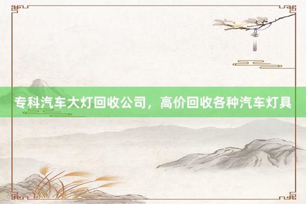 专科汽车大灯回收公司，高价回收各种汽车灯具