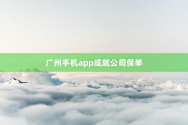 广州手机app成就公司保举